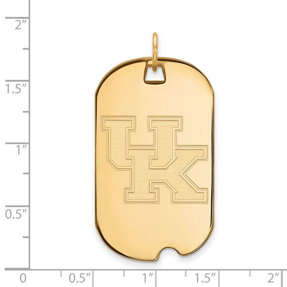 10k Yellow Gold U. of Kentucky Large Dog Tag Pendant
